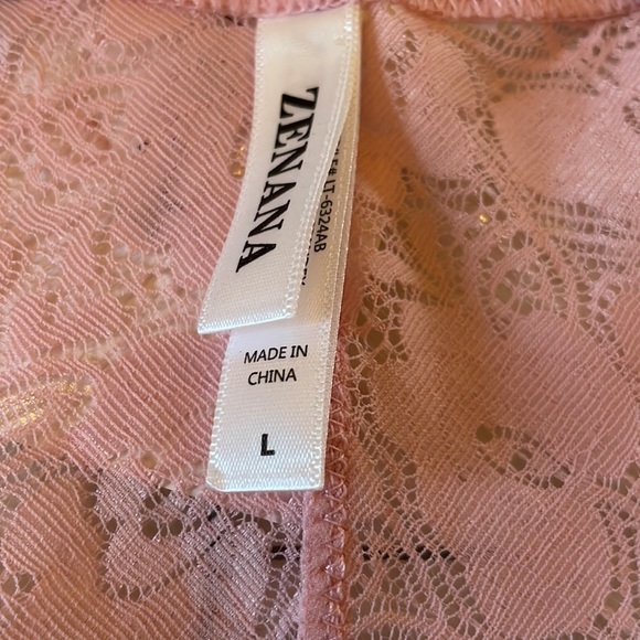 Bralette Racerback Pink Stretchy Floral Lace in Pink - Picture 4 of 7